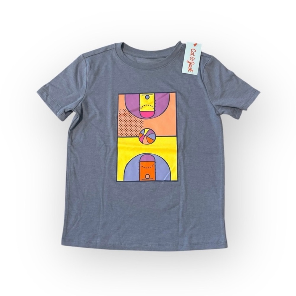 Cat & Jack Blue Kids T-Shirt with Colorful Graphic